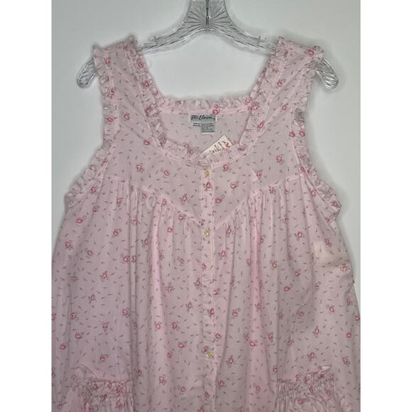 NWT Vintage Miss Elaine for Lord & Taylor Cotton Floral sleeveless Nightgown M - Picture 4 of 14